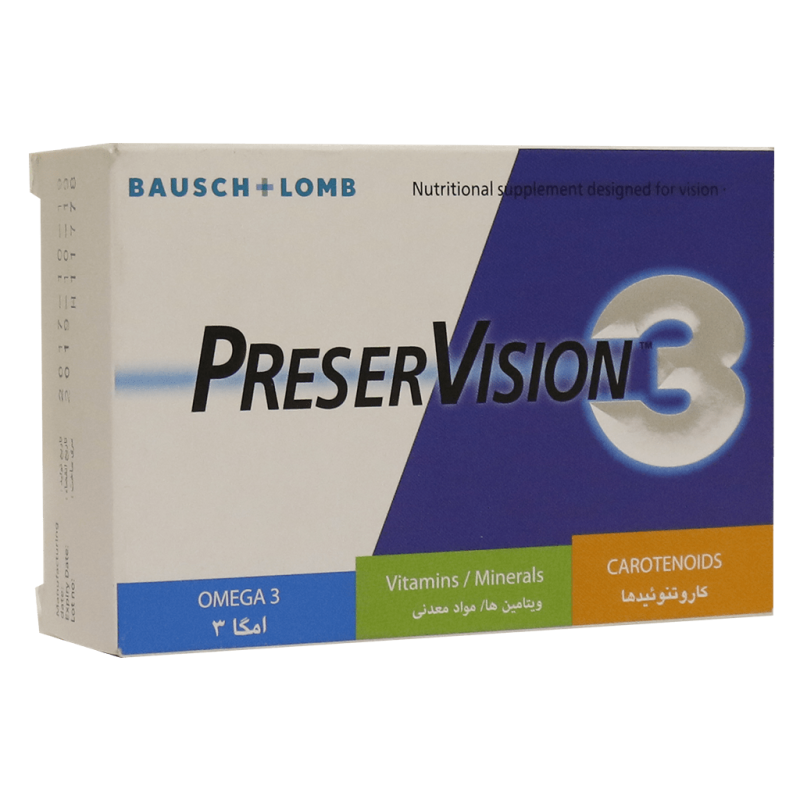 PRESERVISION کپسول پرزرویژن ۳ بوش اند لومب 60 عددی PRESERVISION 3® <CAPSUGEL> SOFT GEL CAP - تصویر 1