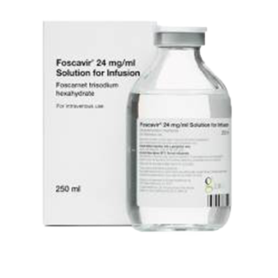 محلول تزریقی فوسکاویر 24 میلی گرم FOSCAVIR® 24MG/ML 250ML INJ