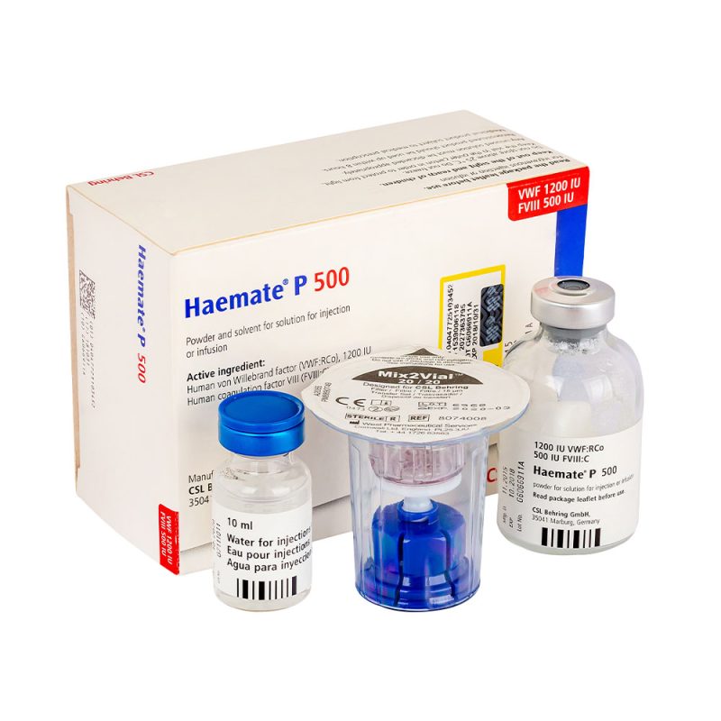 Haemate-3 ویال حاوی پودر لیوفیلیزه فرآورده هیومیت پی 500 واحدی HAEMATE P® 1200IU VIAL - تصویر 1