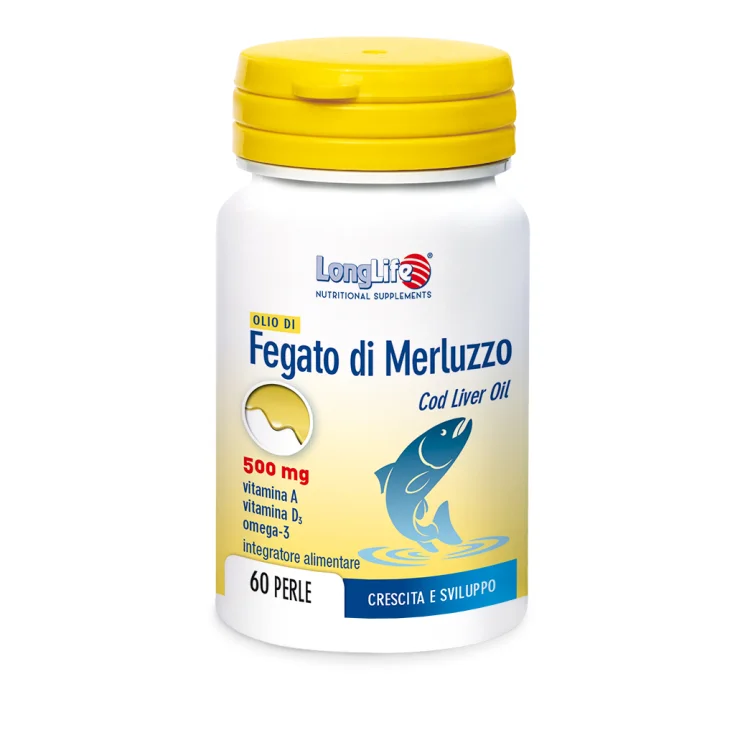 olio-di-fegato-di-merluzzo-500mg-longlife-60-perle-735x735 روغن کبد ماهی با ویتامین cod liver oil with vitamin a+d mix natural pearl - تصویر 1