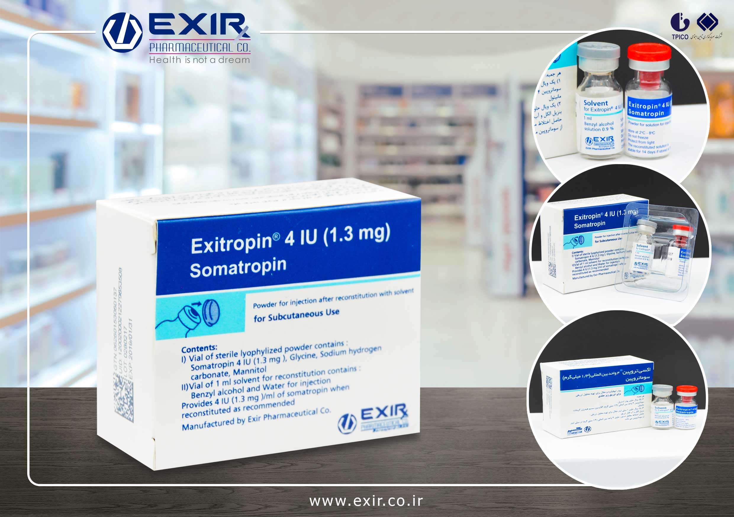 somatropin قلم اکسی تروپین 4 واحد | EXITROPIN 4 IU PEN - تصویر 1